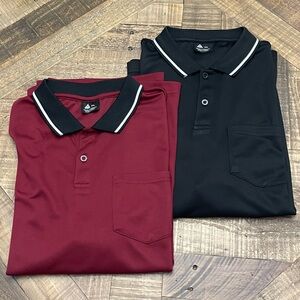 SR brand Men's Short-Sleeve Polo black and burgundy polo shirt bundle